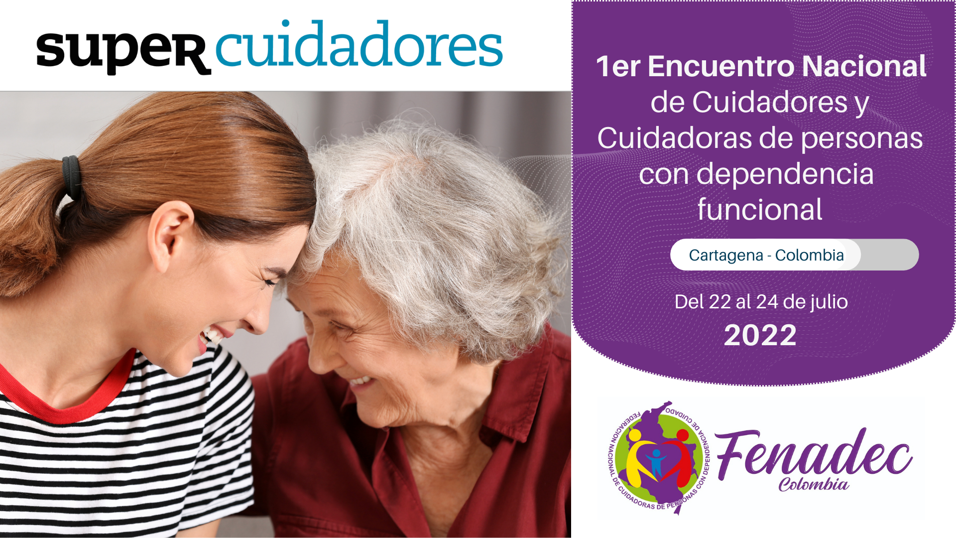 Afiche del encuentro nacional de cuidadores y cuidadoras en Cartagena